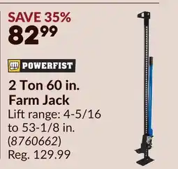 Princess Auto POWERFIST 2 Ton 60 in. Farm Jack offer