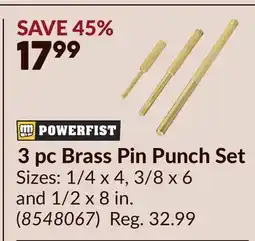 Princess Auto 3 pc Brass Pin Punch Set offer