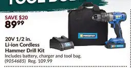 Princess Auto 20V 1/2 in. Li-ion Cordless Hammer Drill Kit offer