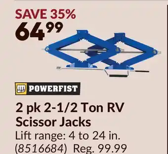 Princess Auto 2 pk 2-1/2 Ton RV Scissor Jacks offer