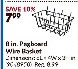 Princess Auto 8 in. Pegboard Wire Basket offer