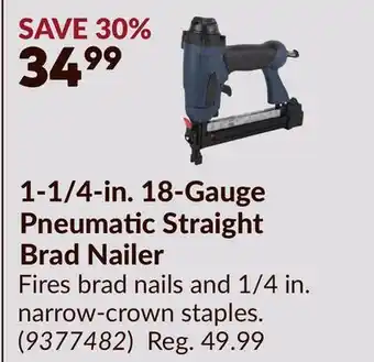 Princess Auto 1-1/4-in. 18-Gauge Pneumatic Straight Brad Nailer offer