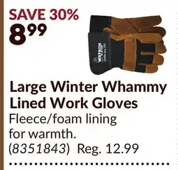 Princess Auto Large Winter Whammy Lined Work Gloves offer