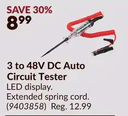 Princess Auto 3 to 48V DC Auto Circuit Tester offer