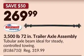Princess Auto 3,500 lb 72 in. Trailer Axle Assembly offer