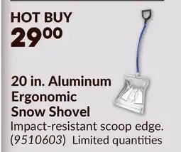 Princess Auto 20 in. Aluminum Ergonomic Snow Shovel offer