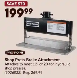 Princess Auto Shop Press Brake Attachment offer