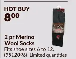 Princess Auto 2 pr Merino Wool Socks offer