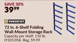 Princess Auto POWERFIST 72 in. 6-Shelf Folding Wall-Mount Storage Rack offer