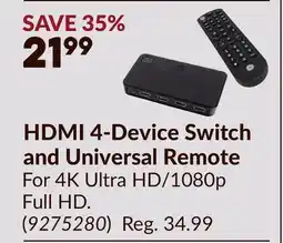 Princess Auto HDMI 4-Device Switch and Universal Remote offer
