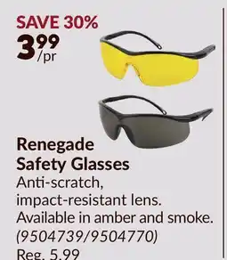 Princess Auto Renegade Safety Glasses offer