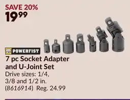 Princess Auto POWERFIST 7 pc Socket Adapter and U-Joint Set offer