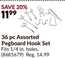 Princess Auto 36 pc Assorted Pegboard Hook Set offer