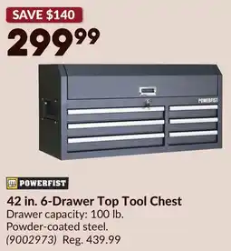 Princess Auto POWERFIST 42 in. 6-Drawer Top Tool Chest offer