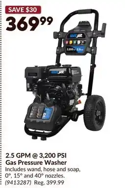 Princess Auto 2.5 GPM @ 3,200 PSI Gas Pressure Washer offer