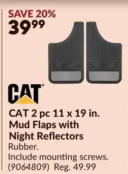 Princess Auto CAT 2 pc 11 x 19 in. Mud Flaps with Night Reflectors offer