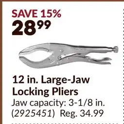 Princess Auto IRWIN 2899 12 in. Large-Jaw Locking Pliers offer