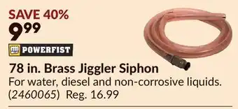 Princess Auto 78 in. Brass Jiggler Siphon offer