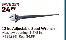 Princess Auto POWERFIST 12 in. Adjustable Spud Wrench offer