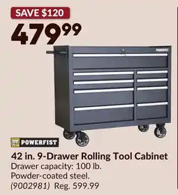 Princess Auto 42 in. 9-Drawer Rolling Tool Cabinet offer