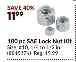 Princess Auto POWERFIST 100 pc SAE Lock Nut Kit offer
