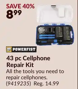 Princess Auto POWERFIST 43 pc Cellphone Repair Kit offer