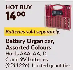 Princess Auto Battery Organizer, Assorted Colours offer