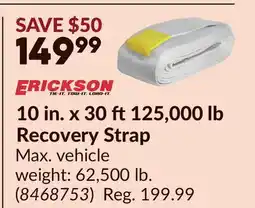 Princess Auto 10 in. x 30 ft125,000 lb Recovery Strap offer