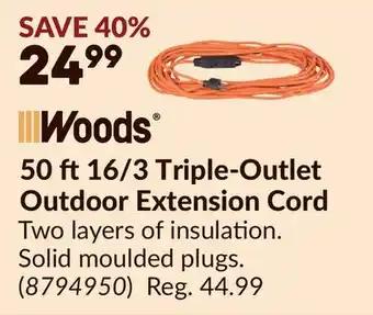 Princess Auto 50 ft 16/3 Triple-Outlet Outdoor Extension Cord offer