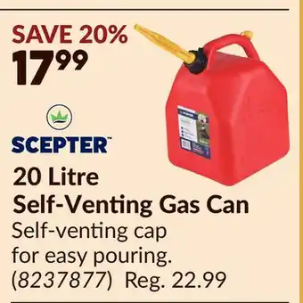 Princess Auto 20 Litre Self-Venting Gas Can offer