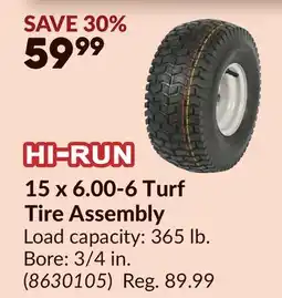 Princess Auto 15 x 6.00-6 Turf Tire Assembly offer