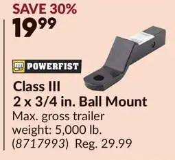 Princess Auto Class III 2 x 3/4 in. Ball Mount offer