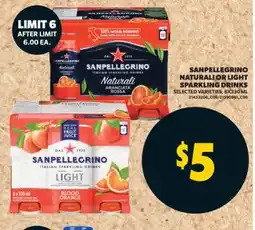 Real Canadian Superstore SANPELLEGRINO NATURALI OR LIGHT SPARKLING DRINKS, 6X330 ML offer