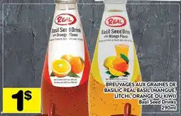 Supermarché PA BREUVAGES AUX GRAINES DE BASILIC REAL BASIL (MANGUE, LITCHI, ORANGE OU KIWI) | Basil Seed Drinks offer