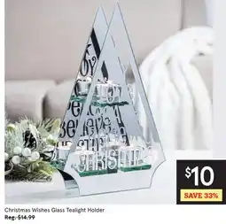 Kitchen Stuff Plus Christmas Wishes Glass Tealight Holder offer