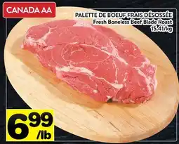Supermarché PA PALETTE DE BOEUF FRAIS DÉSOSSÉE | Fresh Boneless Beef Blade Roast offer