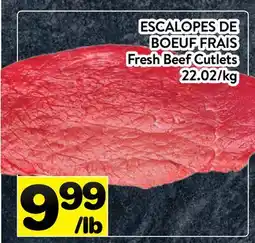 Supermarché PA ESCALOPES DE BOEUF FRAIS | Fresh Beef Cutlets offer