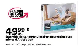Michaels Ensemble de 66 fournitures d'art pour techniques mixtes Artist's Loft offer