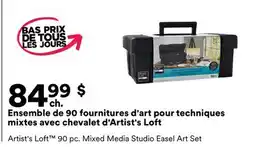Michaels Ensemble de 90 fournitures d'art pour techniques mixtes avec chevalet d'Artist's Loft offer