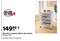 Michaels Chariot à roulettes Metro de 4 tiroirs Simply Tidy offer