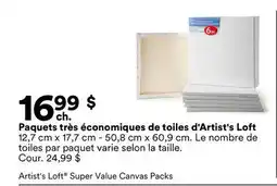 Michaels Paquets très économiques de toiles d'Artist's Loft offer