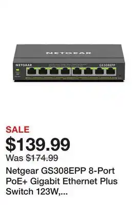 Newegg Netgear GS308EPP 8-Port PoE+ Gigabit Ethernet Plus Switch 123W, GS308EPP-100NAS offer