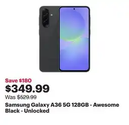 Best Buy Samsung Galaxy A36 5G 128GB - Awesome Black - Unlocked offer