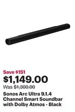 Best Buy Sonos Arc Ultra 9.1.4 Channel Smart Soundbar with Dolby Atmos - Black offer