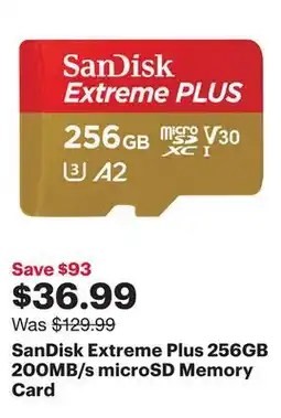 Best Buy SanDisk Extreme Plus 256GB 200MB/s microSD Memory Card offer