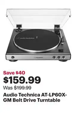 Best Buy Audio Technica AT-LP60X-GM Belt Drive Turntable offer