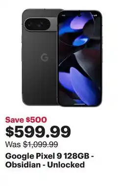 Best Buy Google Pixel 9 128GB - Obsidian - Unlocked offer