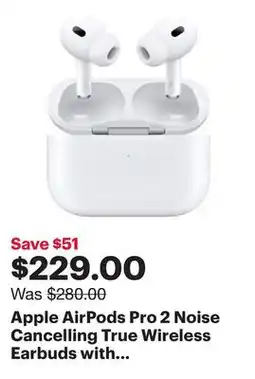 Best Buy Apple AirPods Pro 2 Noise Cancelling True Wireless Earbuds with USB-C MagSafe Charging Case offer
