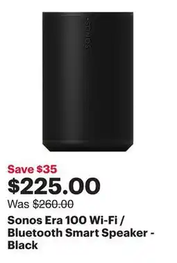 Best Buy Sonos Era 100 Wi-Fi / Bluetooth Smart Speaker - Black offer