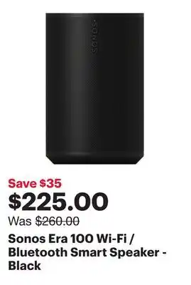 Best Buy Sonos Era 100 Wi-Fi / Bluetooth Smart Speaker - Black offer